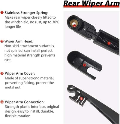 Replacement for 2010-2020 Kia Soul - OTUAYAUTO Rear Windshield Back Wiper Arm Blade Set