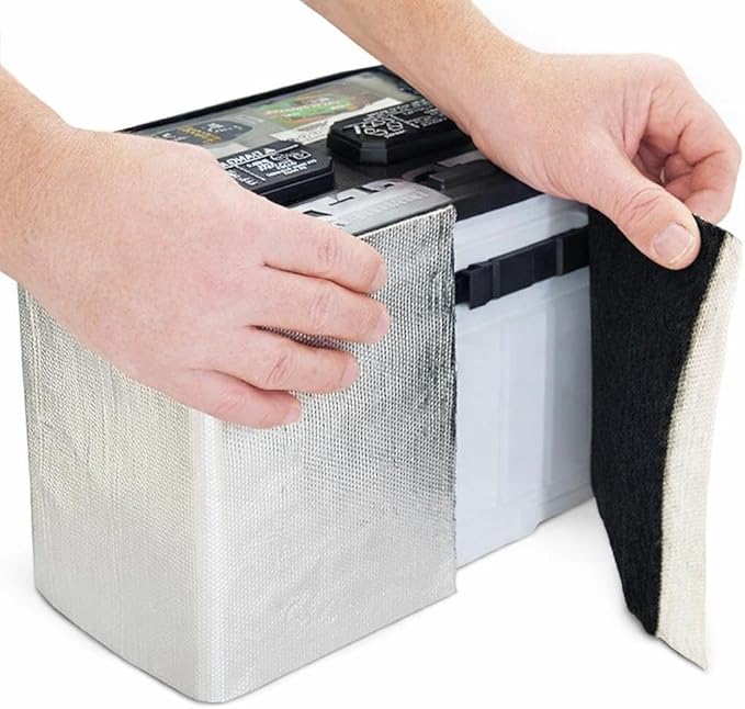 82.6 x 7 Inches Car Battery Insulation Kit,Universal Battery Blanket for Cold Weather Protector,Car Battery Insulation Cover for Vehicle Truck RV Batteries