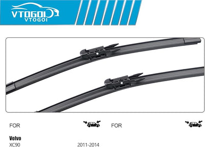 OEM Windshield Wiper Blades Replacement for Volvo XC90 2011 2012 2013 2014, All Weather Original Factory Quality Front & Rear Wipers Set 24"+22"+14" (Pack of 3)
