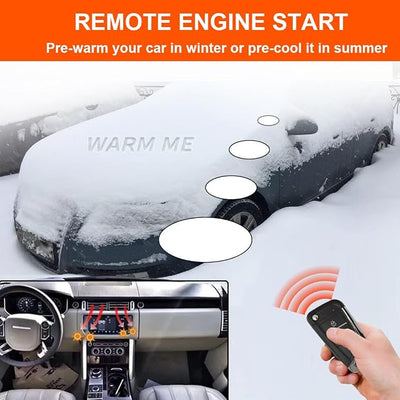 Car Alarm System with Remote Starter and Engine Start Stop Push Button (Without Siren (Connect to car Horn))