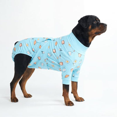 Spark Paws Dog Surgery Recovery Suit – Dog Recovery Suit After Surgery, Anti-Lick Dog Onesie, Abdominal Wound Protector, Soft Cone Alternative for Spay Neuter Male Female Pet Recovery - Breakfast, 4XL
