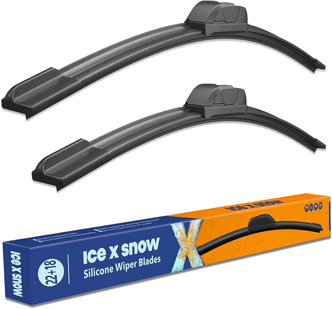 22"+18" Water Repellent Windshield Wiper Blades Replacement For Chevy Colorado 2020-2018 Aveo 11-09 CADILLAC ATS 2020-2013 GMC Canyon 2020-2018 MAZDA 6 2008-2003 Automotive Silicone Wiper Blades