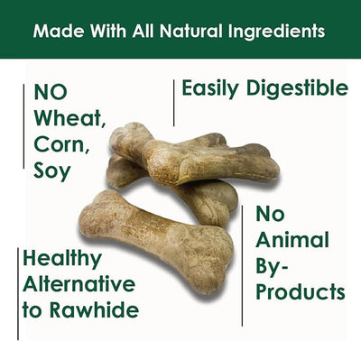 Bonies Natural Skin & Coat Formula Medium-Sized Single Bone - Promote Silky Coat & Healthy Skin, Healthy Teeth & Fresh Breath, Low Calories - Chicken Flavor, [Medium Dogs], 8 Bones