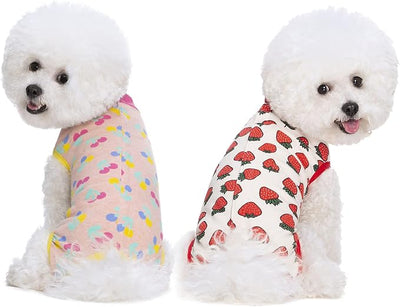2 Packs Pet Dog Recovery Onesie Suit for Dogs Cats After Surgery,Dog Abdominal Wounds Bandages Cone E-Collar Alternative. (Pink, L)