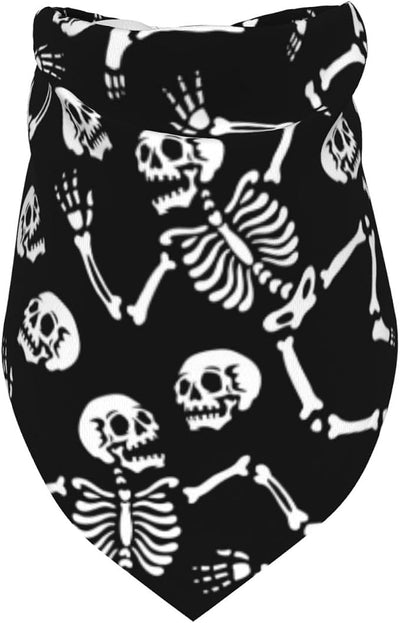 Skull Skeleton White Funny Dog Bandana Scarf Triangle Bibs Pet Accessories Cat Kerchief