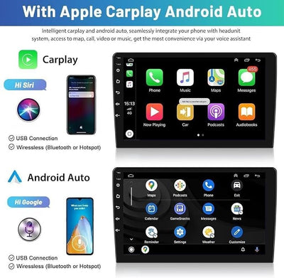 10" Android 13 Car Stereo w/Wireless Carplay Android Auto fit for Jeep Commander 2008 2009 2010 2011 Double Din Touch Screen Car Audio Receiver w/WiFi GPS Bluetooth AHD Backup Camera Mic
