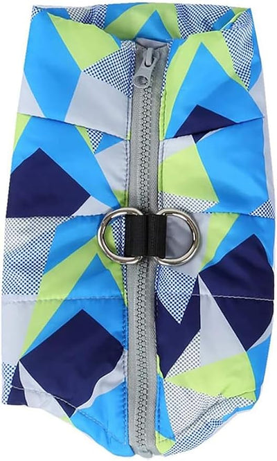 Winter Waterproof Windproof Dog Jacket - Warm Vest Coat for Small & Medium Dogs - Not Suitable for Big Dogs - Blue Large