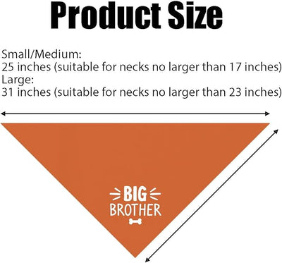 Big Brother Dog Bandana, Orange Pet Dog Scarf Accessories, Pregnancy Announcement Big Brother Baby Reveal, Pet Dogs Triangle Scarf, Dogs Bandana for Small Medium