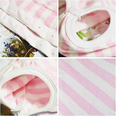 Dog Recovery Suit Post Surgery Shirt for Puppy, Wound Protective Clothes for Animals(Pink White Stripe-XL)