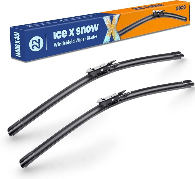 22"+22" Water Repellent Windshield Wiper Blades Replacement for Chevy Silverado 2013-2008,GMC Sierra 2013-2008 and More Cars,Silicone Automotive Windshield Wiper Blades(Pinch Tab)