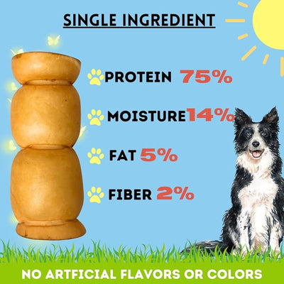 BULLYSTICKS & MORE 5-6" Beef Cheek Rolls for Dogs (Peanut Butter- 3 Count) - Beef Cheek Bones for Dogs - Dog Parents Choice - Premium No Hide Rolls