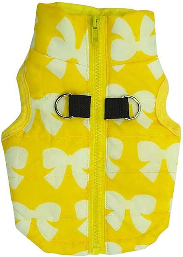 Winter Waterproof Windproof Dog Vest - Warm Dog Coat for Cold Weather - Yellow Butterfly M