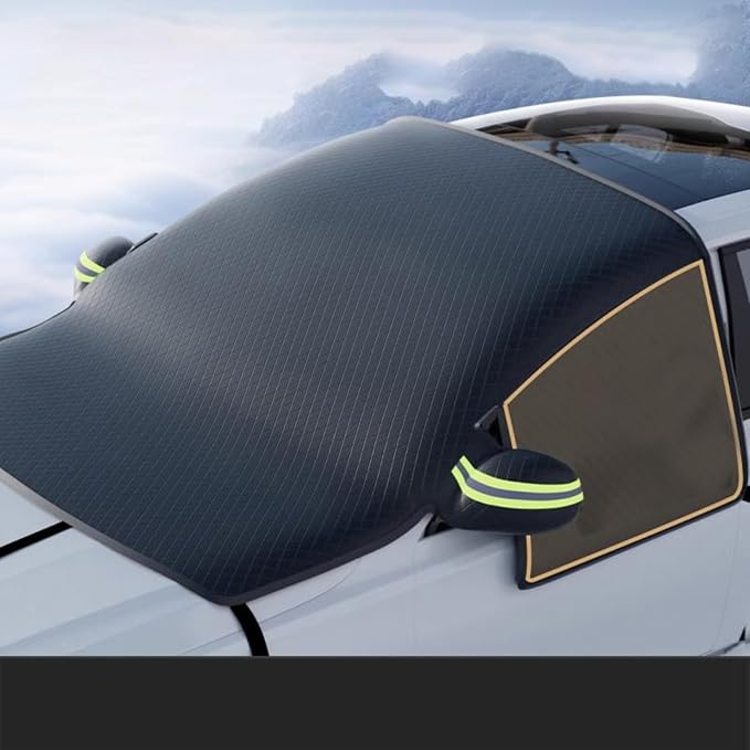 Magnetic Windshield Cover for Toyota Tacoma 2005-2015, Snow and Ice 4-Layer Frost Protector with Side Mirrors Waterproof for Vehicles