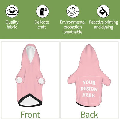 Personalized Dog Hoodie, Custom Dog Costumes for Small Dogs, Holiday Happy Dog Clothes Football Pet Shirt Sweater with Name Number for Girl/Boy Cats/Kitten, Pink, M