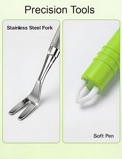 Tick Removal Tool 6 in 1, Pet Tick Remover Kit with Flea Comb, Portable Outdoor Stainless Steel Control Fork, 3 Ultra-Safe Tick Twister for Dogs, Cats, Horses & Humans (Green)
