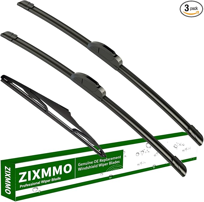 3 wiper blades Replacement for 2007-2017 Jeep Wrangler windshield wipers | Replacement Original Equipment,Premium All-Seasons Front & Rear,15"+15"+13"(Set of 3) J HOOK