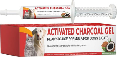 Activated Charcoal for Dogs & Cats, Emergency Pet First Aid for Accidental Ingestion & Digestive Support, Essential Camping Survival Remedy, Ready-to-Absorb Toxins - 60mL