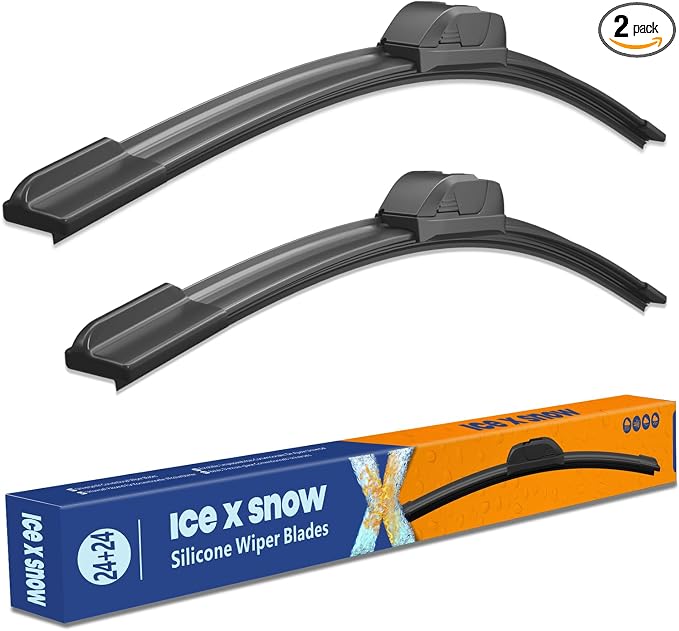 24 Inch 2 Pack Silicone Wiper Blades Replacement For Ram 1500 2024-2019;Dodge Ram 1500 2008-2002 Ram 2500 2008-2003 Ram 3500 2008-2003; Water Repellent Windshield Wiper Blades