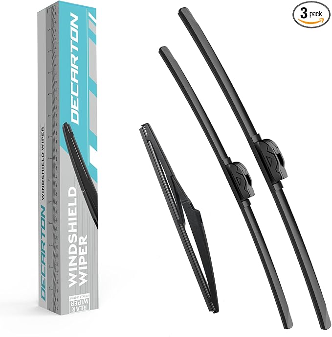3-Piece Wiper Blades for Mazda CX-5 2013-2016 | Replacement for All-Season Front and Rear Original Equipment Windshield Wipers Set