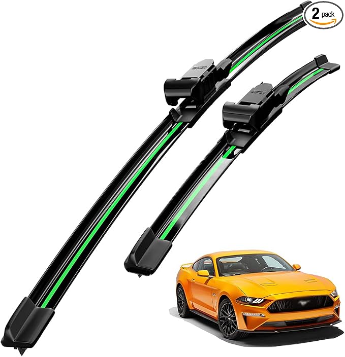 Compatible With Ford Mustang 2007-2021 Front Windshield Wipers Water Repellent Available in All-Seasons OEM Quality 2PCS 22"+20"