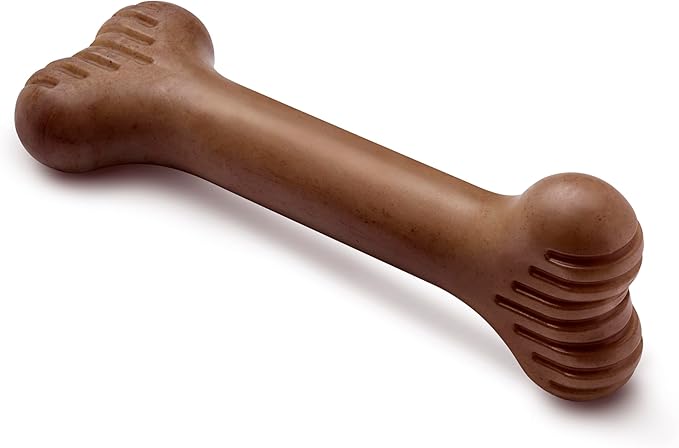 Bone Durable Dog Chew Toy for Aggressive Chewers, Real Bacon, Made in USA, Giant