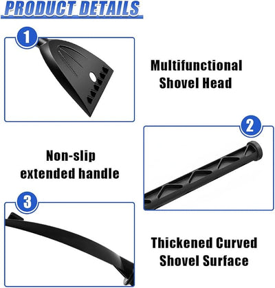 Ice Scrapers for Car Windshield with Glove, Multifunctional Winter Snow Cleaning Tool with Ergonomic Handle, Anti-Scratch Window Frost Removal Tool for Cars, Trucks, SUVs (1Set)