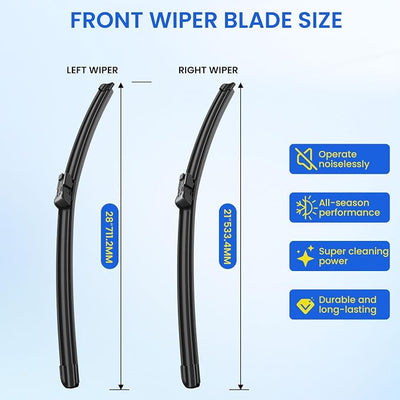 ANIKLUIM® Wiper Blades for 2022-2015 Ford Transit-150 Front Windshield Wipers,28 Inch+21 Inch,Durable and Quiet (Pack of 2)