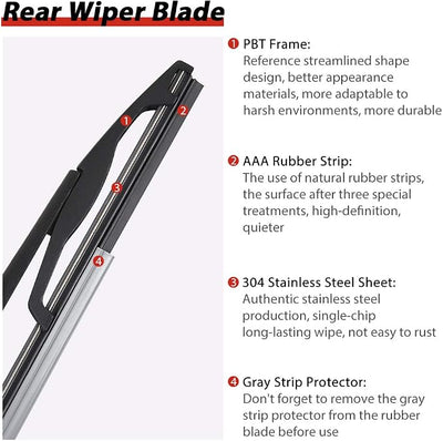 OTUAYAUTO BE8Z17526C Rear Windshield Wiper Arm Blade Set, Replacement for Ford Fiesta 2011-2018