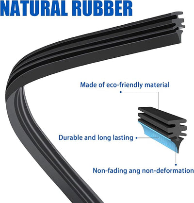 jeseny 4 Pieces Car Wiper Blade Replacement Strip, 28In Silicone Frameless Windshield Wiper Strip, DIY Adjustable Waterproof Boneless Wiper, Auto Universal Accessories (Black)