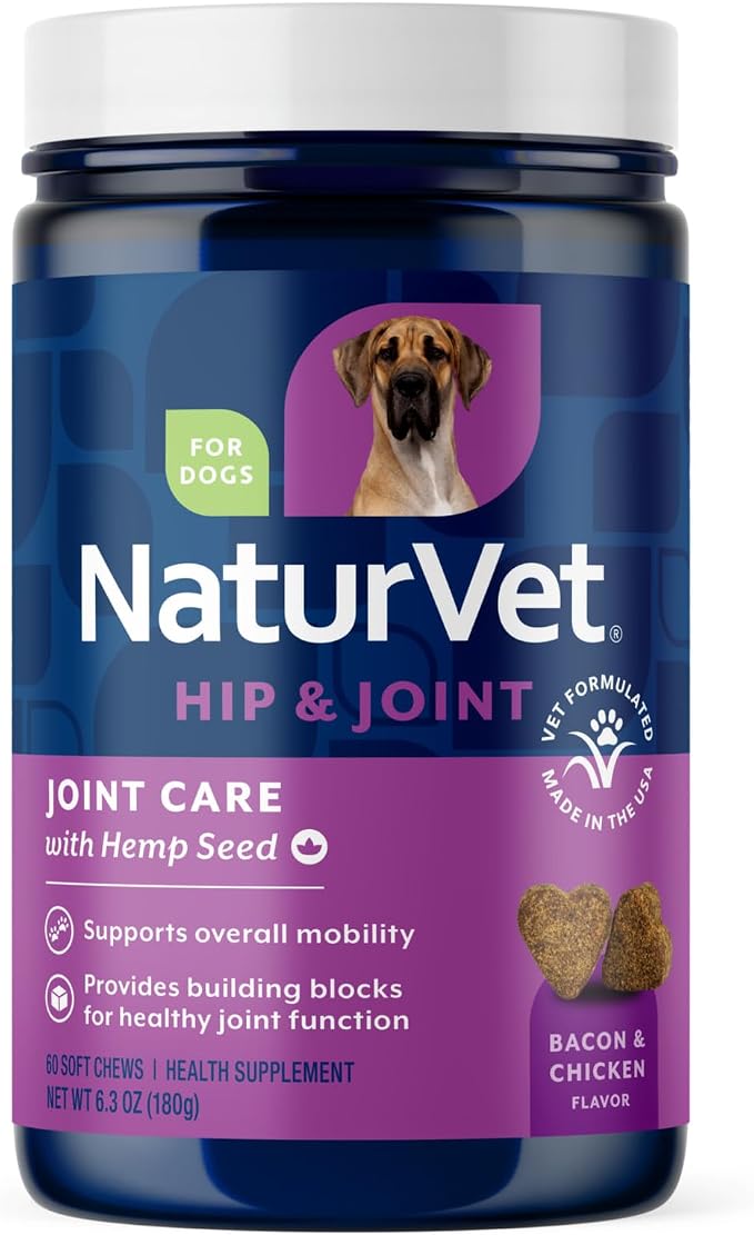 Hemp Joint Health, Joint Care Support Supplement for Dogs, Soft Chews, 60ct Made in THE USA