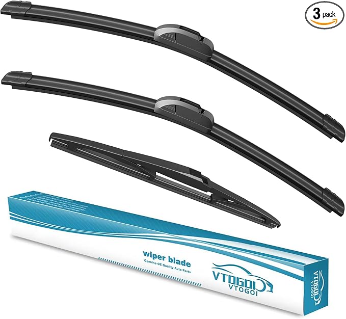 OEM Windshield Wiper Blades Replacement for Mazda CX-9 CX9 2007 2008 2009 2010 2011 2012 2013 2014 2015, All Weather Original Factory Quality Front & Rear Wipers Set 26"+17"+14" (Pack of 3)