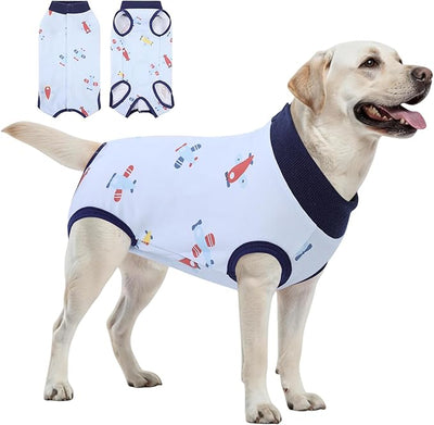 SAWMONG Recovery Suit for Dogs Female Male, Breathable Dog Onesie Body Suit After Surgery Spay Neuter, Professional Pet Surgical Suit, Substitute E-Collar Cone (Blue, 2XL)