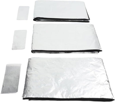 Battery Insulation Set with Fireproof Aluminium Foil Heat Shield Blanket, Cold Weather Resistant Thermal Protection for Car and Industrial Batteries (3PCS)
