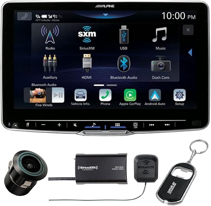 Alpine Halo9 ILX-F509 9" Digital Multimedia Receiver (Does Not Play Discs) with Back-Up Bullet Camera and SiriusXM Tuner
