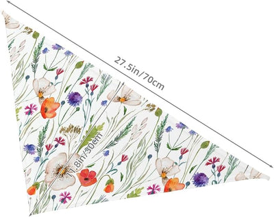 Wildflowers Green Herbs Floral Flowers Dog Bandana Scarf Triangle Bibs Pet Accessories Cat Kerchief