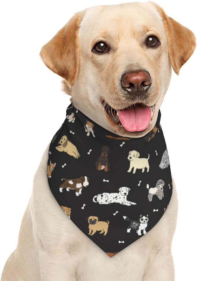Cartoon Puppy Dog Pets Cute Animals Dog Bandana Scarf Triangle Bibs Pet Accessories Cat Kerchief