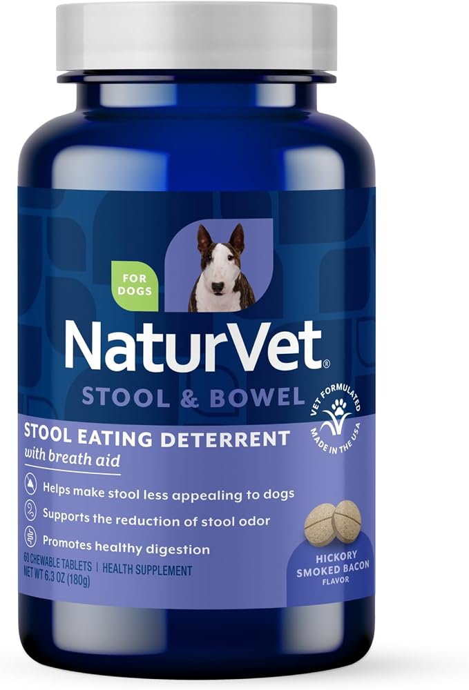 Coprophagia Stool Eating Deterrent Plus Breath Aid | Deters Dogs from Consuming Stool | Enhanced with Breath Freshener, Enzymes & Probiotics | 60 Chewable Tablets