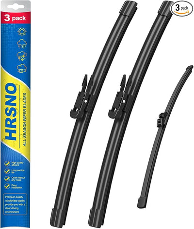 HRSNO® Wiper Blades:3-Pack Windshield Wipers for Ford Explorer 2011-2023-All-Season Beam Design-Quiet Streak-Free-Exact Fit Replacement for Ford Cars (26"/22"/11")