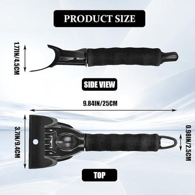 Ice Scraper for Cars and Small Trucks, Ice Scrapers for Car Windshield, Auto Snow Removal Tool with Ergonomic Foam Grip, Auto Windshield Plastic Snow Shovel for Truck Home Window (Black)