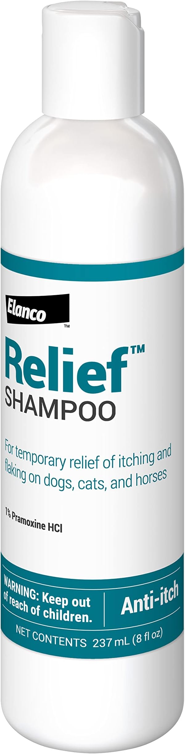 Relief Shampoo, temporary relief of itching and flaking, moisturizer for dry skin and coat, for dogs, cats and horses, 8 oz