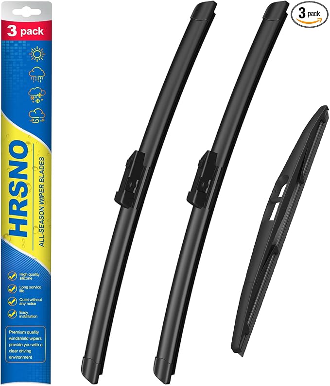 HRSNO® Wiper Blades:3 - Pack Windshield Wipers for Honda CR-V 2023-2025 - All-Season Beam Design - Quiet Streak - Free - Exact Fit Replacement for Honda Cars (24"/19"/10")