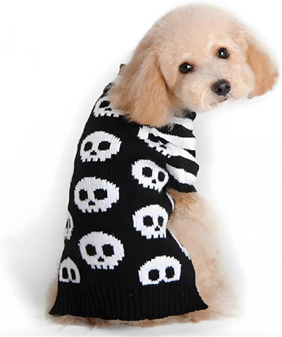 NACOCO Pet Sweaters Skeleton Sweater The Cat Dog Clothes Pet Clothing Little Puppy Dog Sweaters (Small) Black