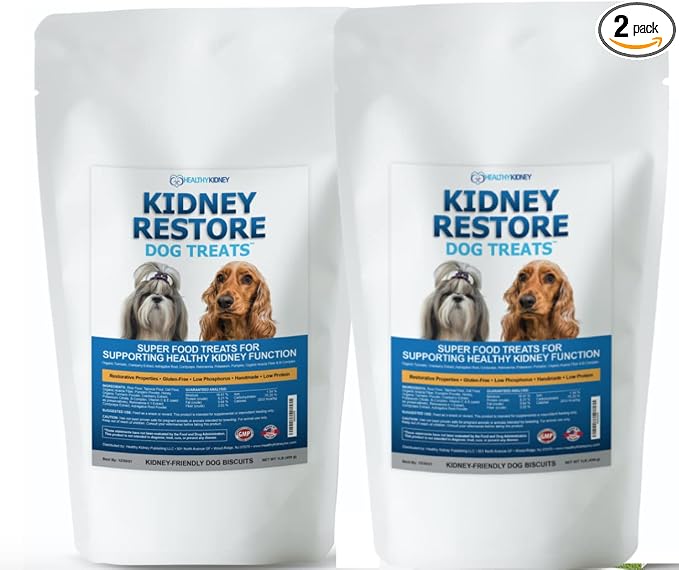 Kidney Restore Dog Treats (2 Pack) - Restorative, Low Protein Dog Treats for Kidney Health