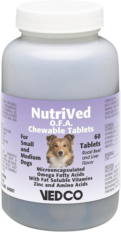 Vedco 60 Count Nutrived O.F.A. Chewable Tablets for Small and Medium Dogs