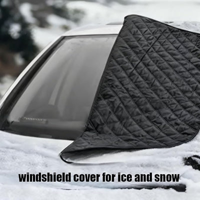 4-Layer Magnetic Windshield Cover for Car, Windshield Cover for Ice and Snow, Frost Cover for Car Windshield, Universal & Mirror Covers for Most Cars, Suvs, Trucks (for Sedan 44.5 * 57in)
