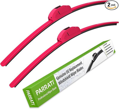 OEM QUALITY 24" + 20" PARRATI Premium All-Season Rose Red Windshield Wiper Blades (Rose Red-Set of 2)