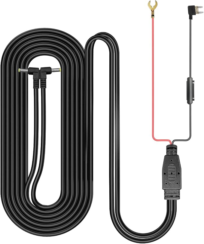 Car TV Headrest Monitor Hardwired Kit Battery Fuse Power Cable (2 Ports)