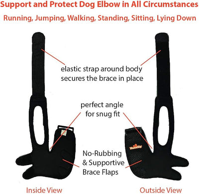 NeoAlly Dog Elbow Brace Protector Pads for Canine Elbow and Shoulder Support Elbow Hygroma, Dysplasia, Osteoarthritis, Elbow Calluses, Pressure Sores and Shoulder Dislocation (Right Leg, Extra Small)