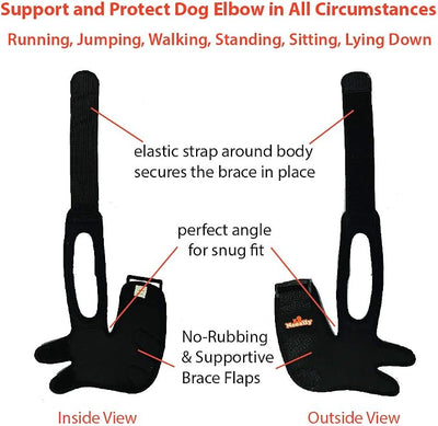 NeoAlly Dog Elbow Brace Protector Pads for Canine Elbow and Shoulder Support Elbow Hygroma, Dysplasia, Osteoarthritis, Elbow Calluses, Pressure Sores and Shoulder Dislocation (Left Leg, Medium)