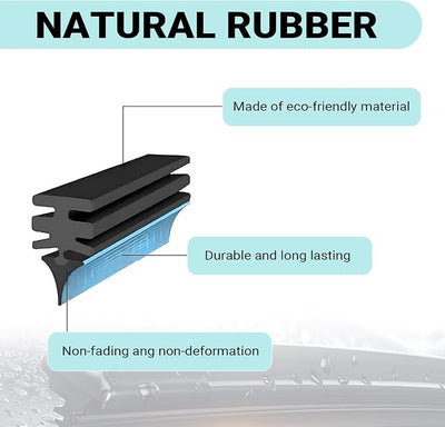 4 PCS Wiper Blade Refills, 28 Inches Rubber Windshield Wiper Refill, DIY Frameless Wipers Blade Insert, Universal for Car, Truck, SUV (Black)